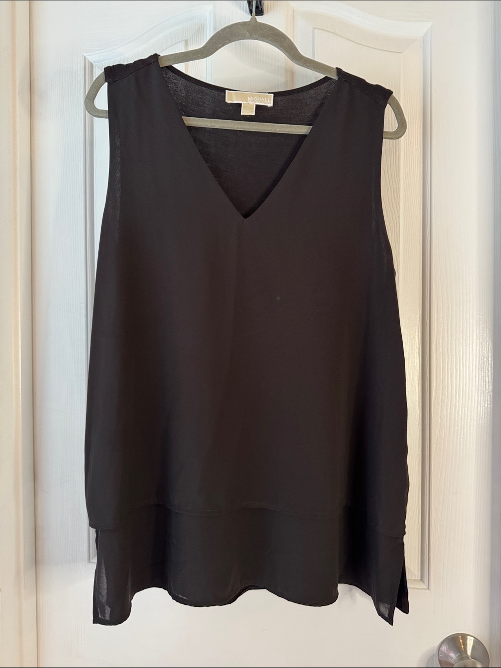 Michael Kors Black V-Neck Layered Shell Camisole